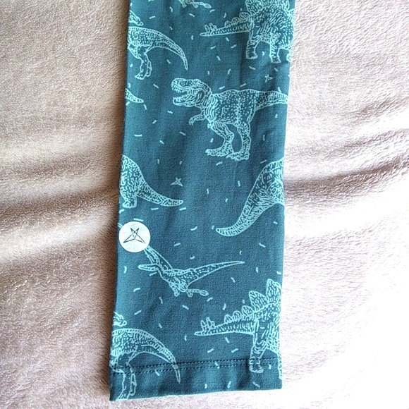 NWT Sweetlegs Petite Teal Dinosaur Leggings (One Size) - Picture 8 of 9